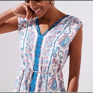 Loft Paisley Sundress with Cap Sleeves